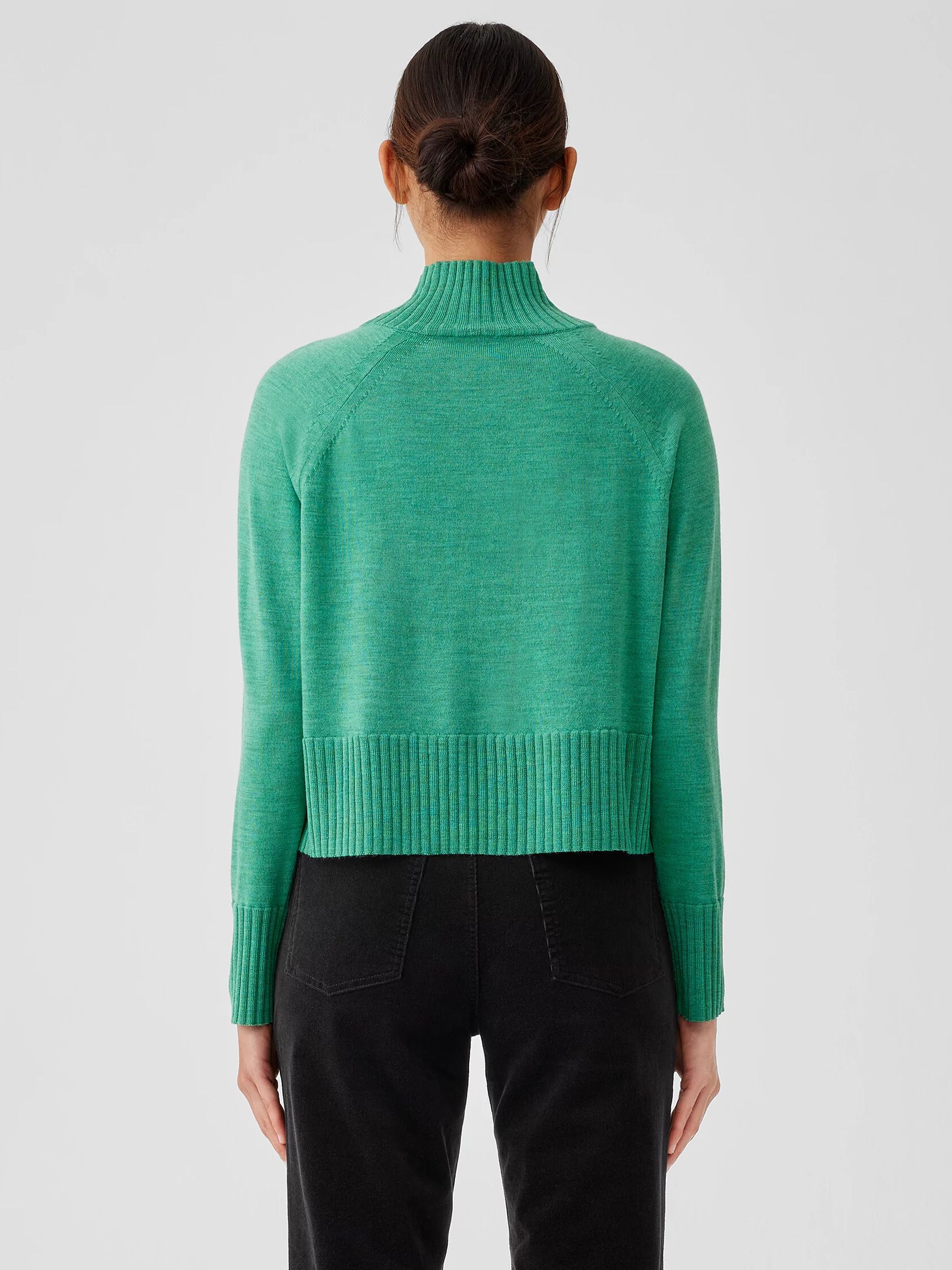 Merino Jersey Turtleneck Top in Regenerative Wool