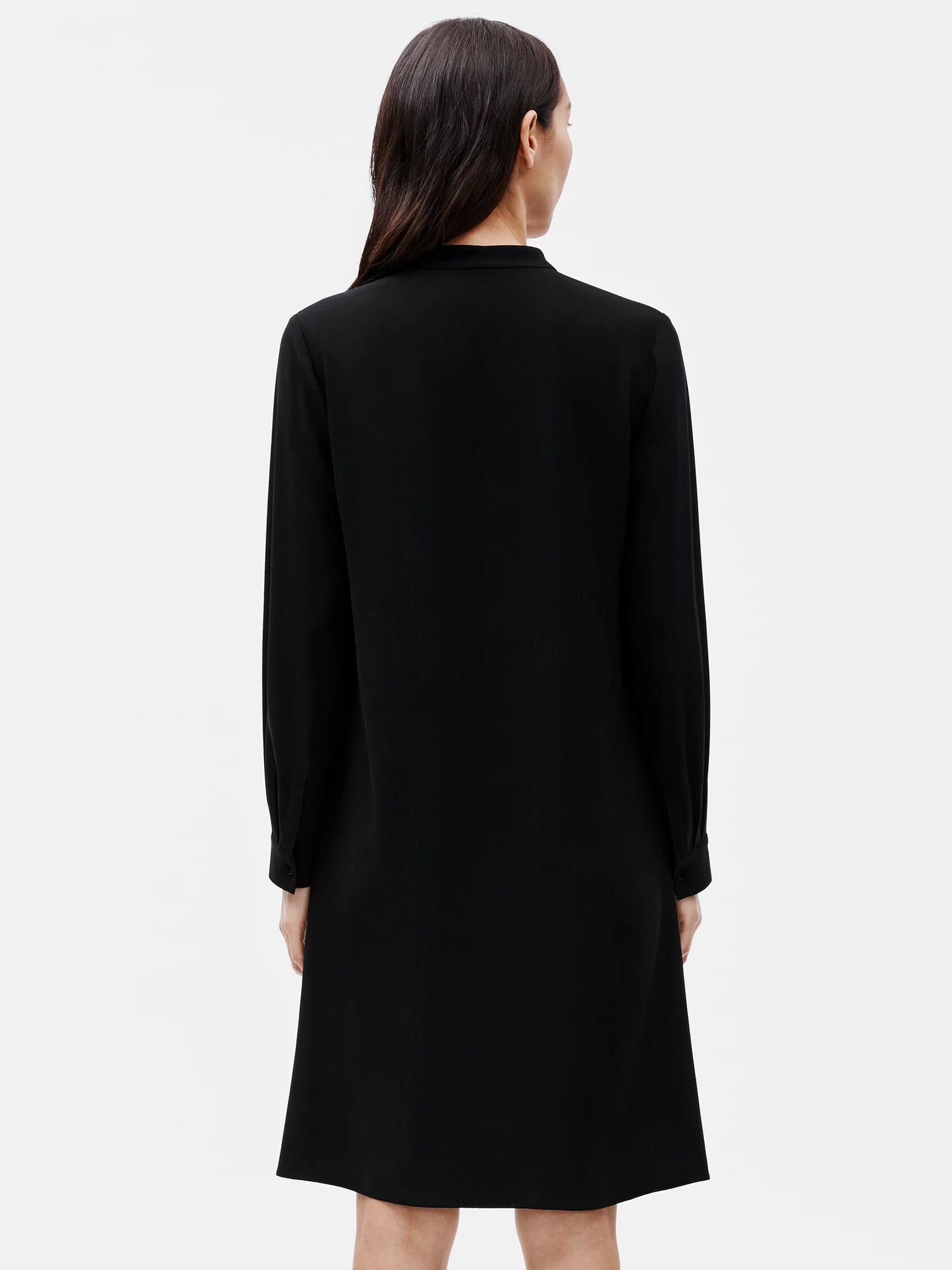 Silk Georgette Crepe V-Neck Dress