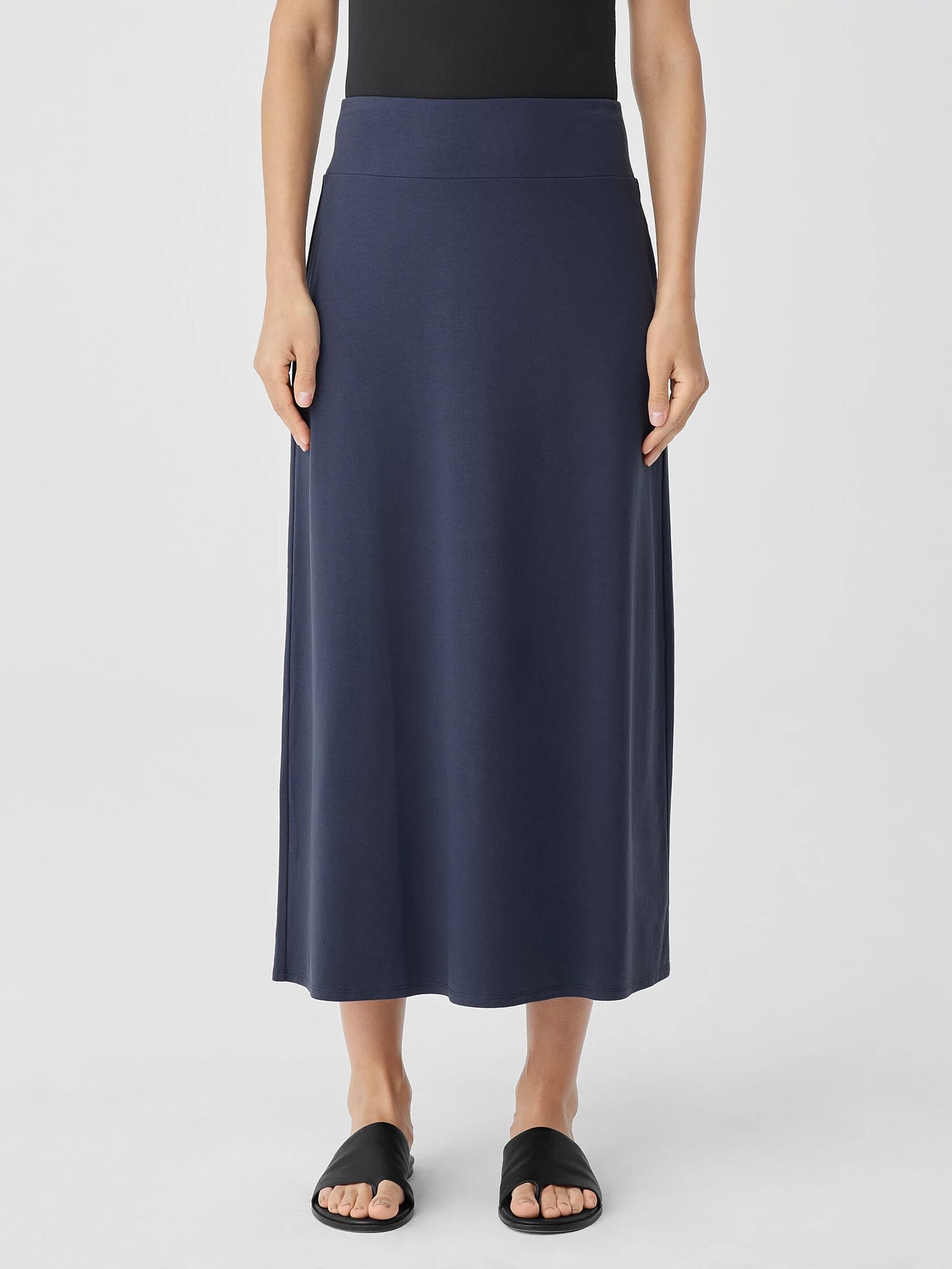 Stretch Jersey Knit A-Line Skirt