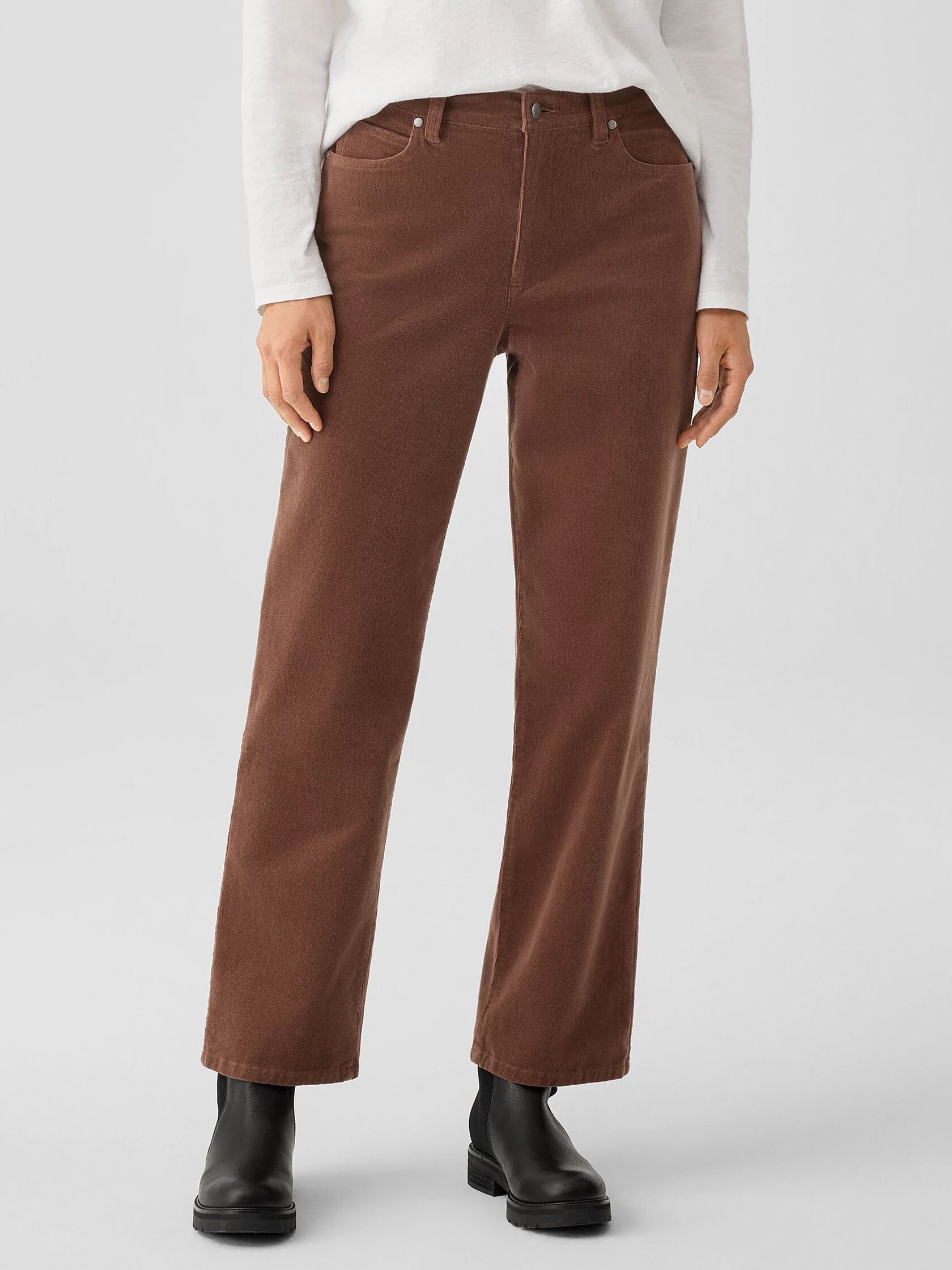 Organic Cotton Stretch Corduroy Straight Pant