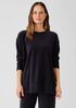 Cotton Velour Crew Neck Long Top