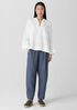 Organic Handkerchief Linen Split Neck Shirt