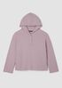 Waffle Cotton Blend Doubleknit Hooded Top