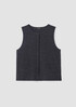 Lightweight Boiled Wool Round Neck Vest in Regenerative Wool
