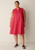 Organic Linen Split Neck Dress