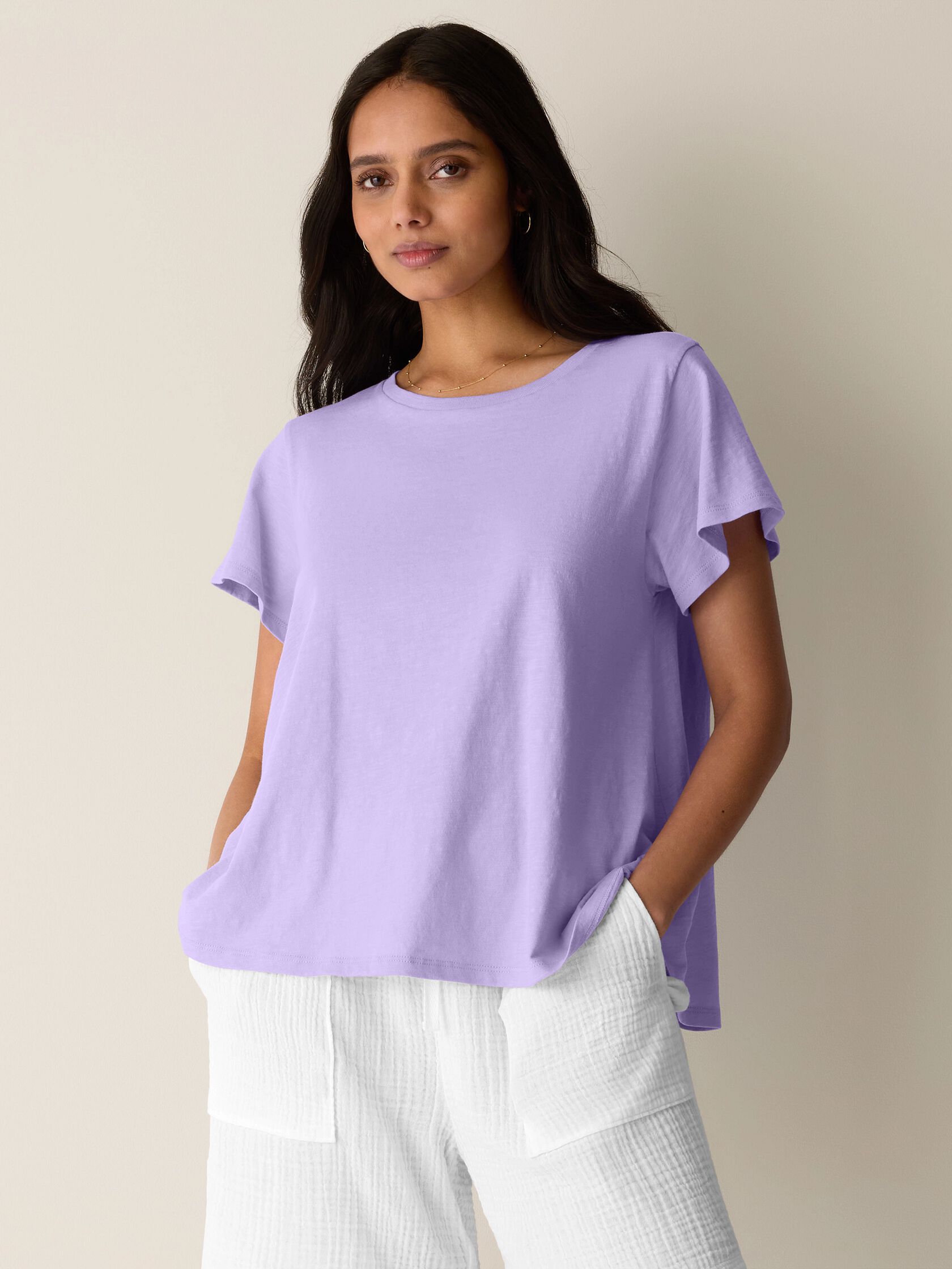 Organic Cotton Slubby Jersey Crew Neck Tee