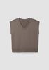 Garment-Dyed Organic Cotton Terry V-Neck Top
