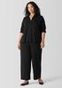 Stretch Jersey Knit Band Collar Top