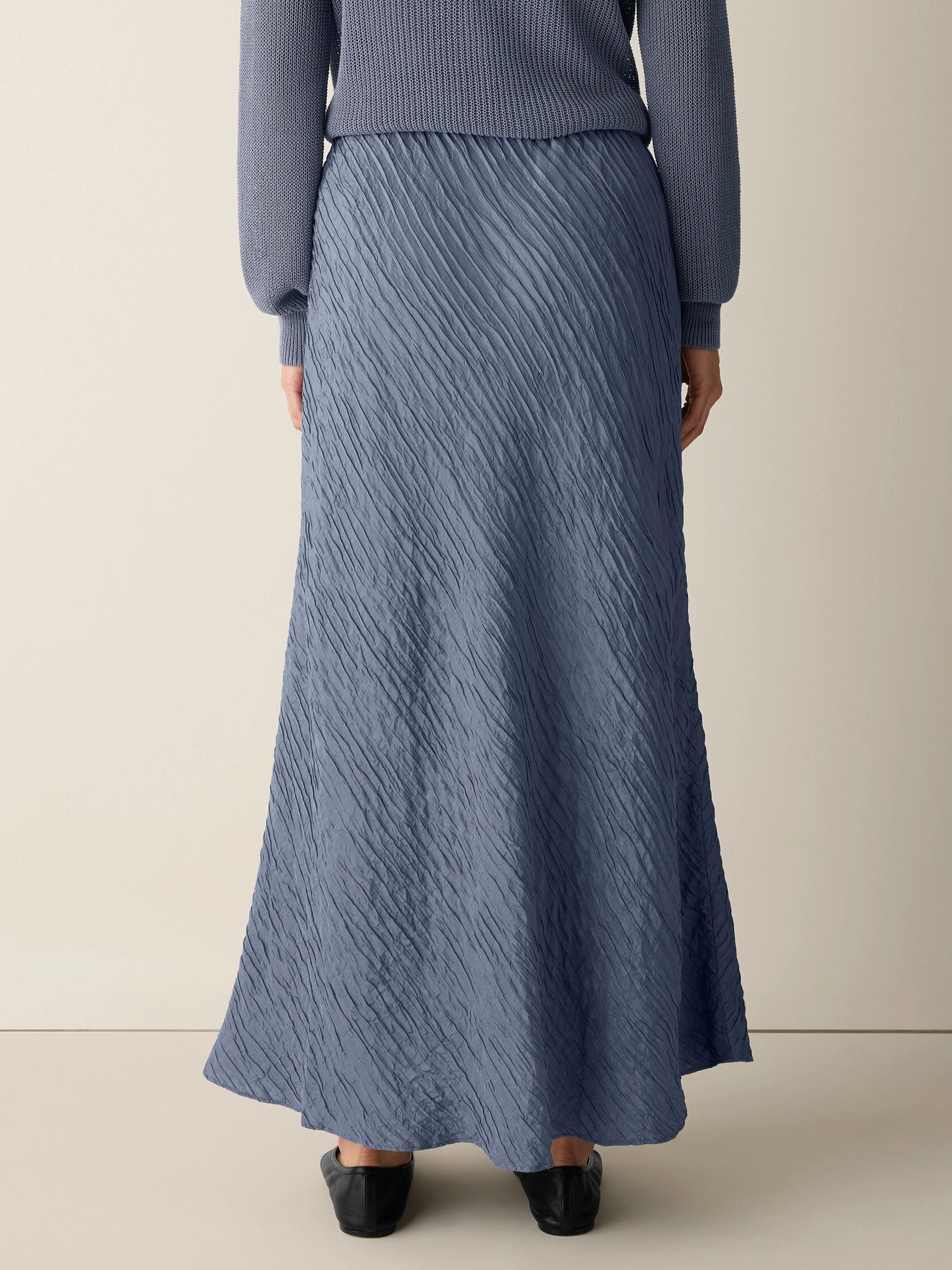 Textured Silk Jacquard Bias Skirt