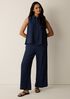 Woven Pliss&eacute; Wide-Leg Pant