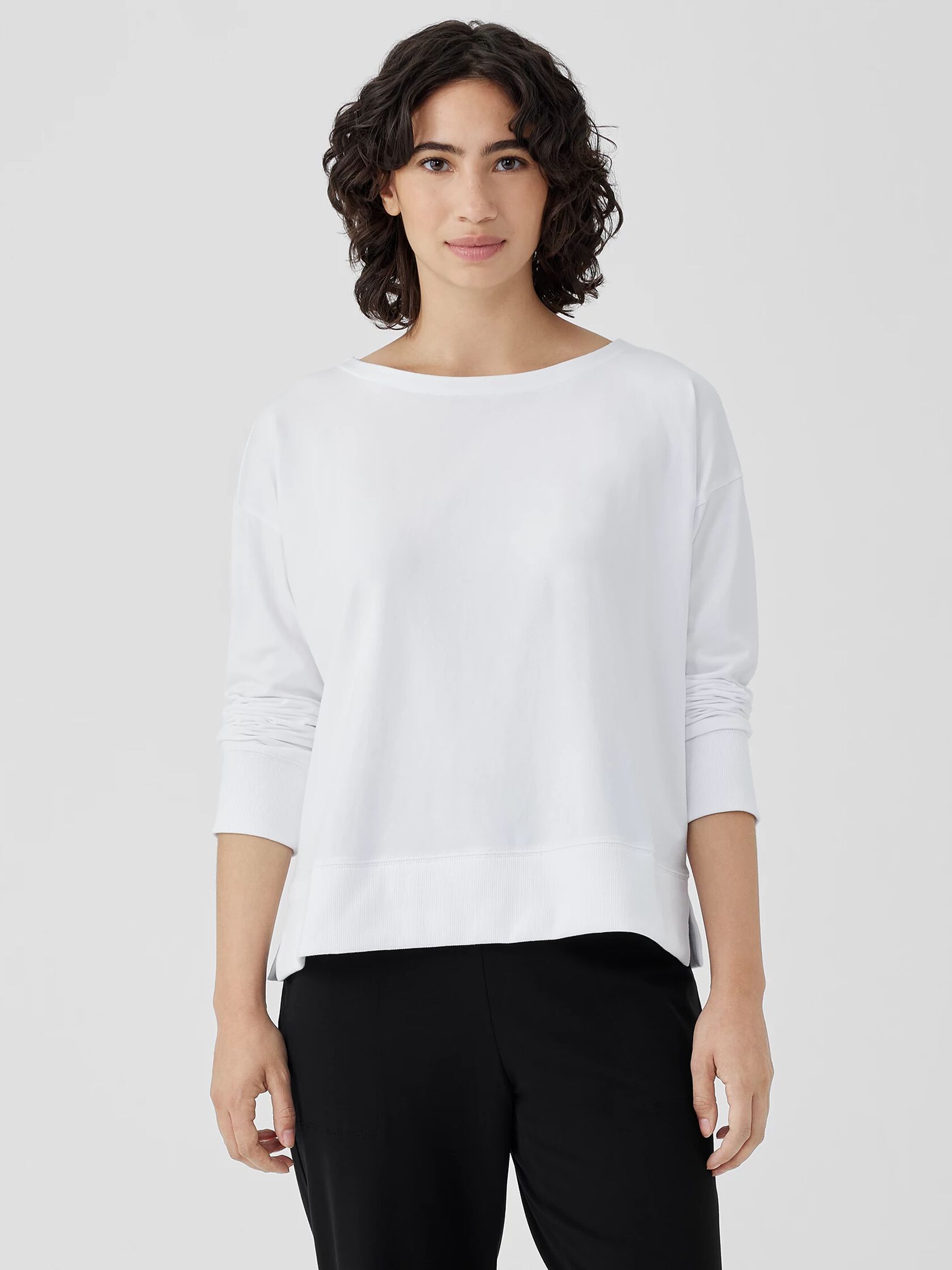 Pima Cotton Stretch Jersey Bateau Neck Top