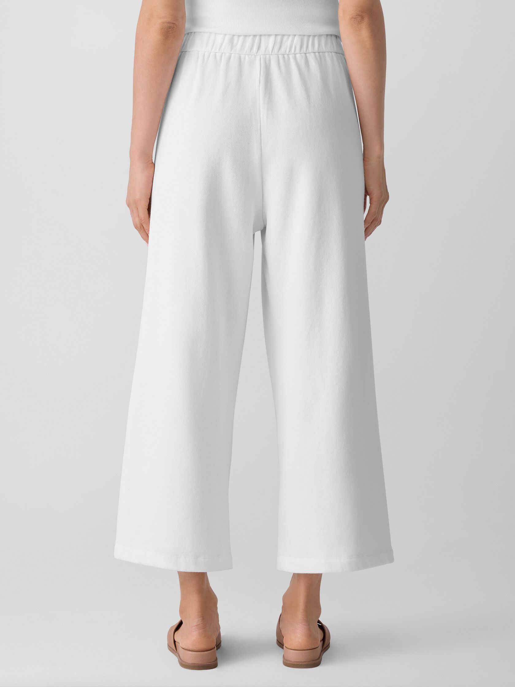 Lightweight Organic Cotton Terry Wide-Leg Pant