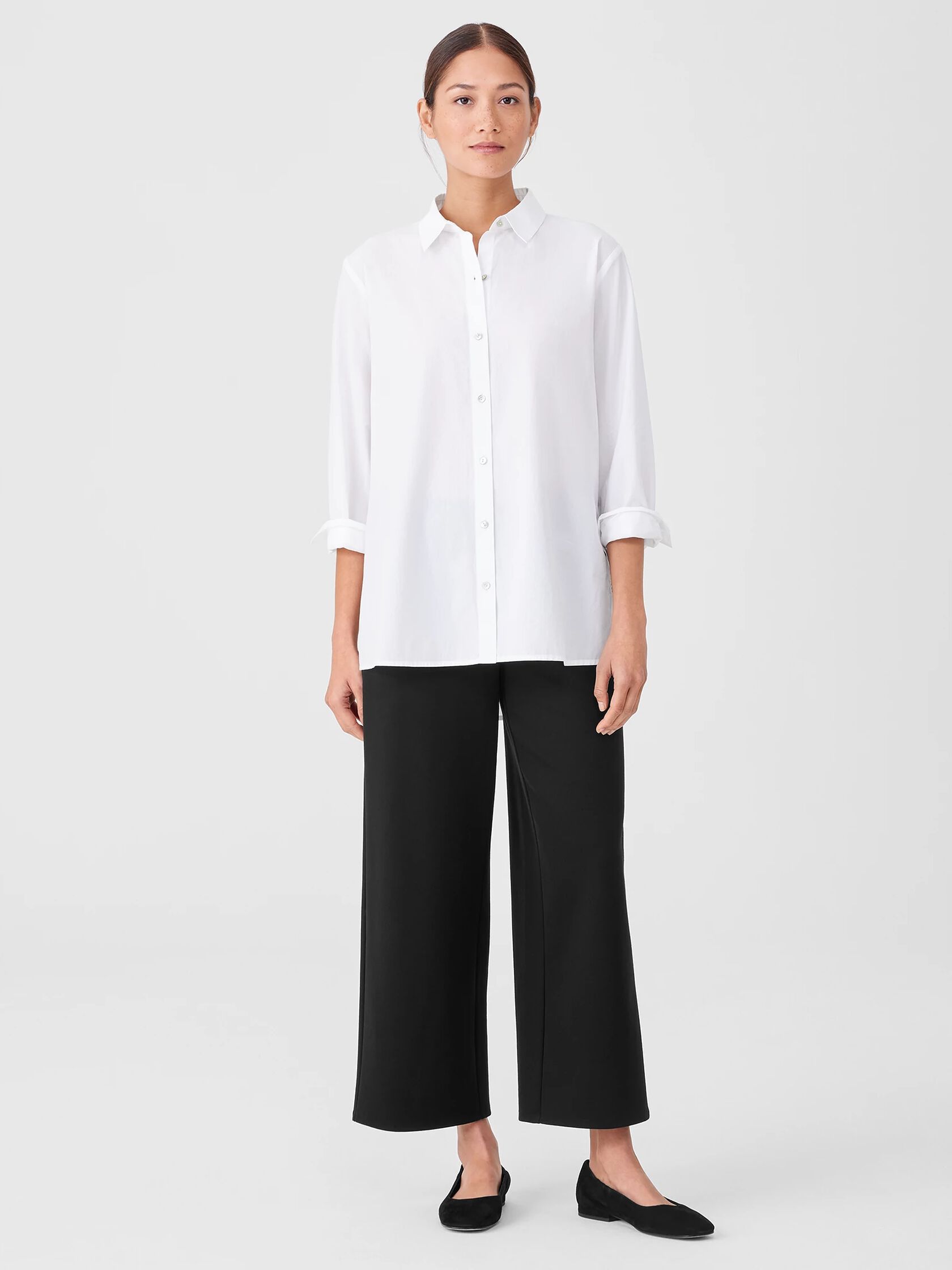 Washed Organic Cotton Poplin Classic Collar Shirt