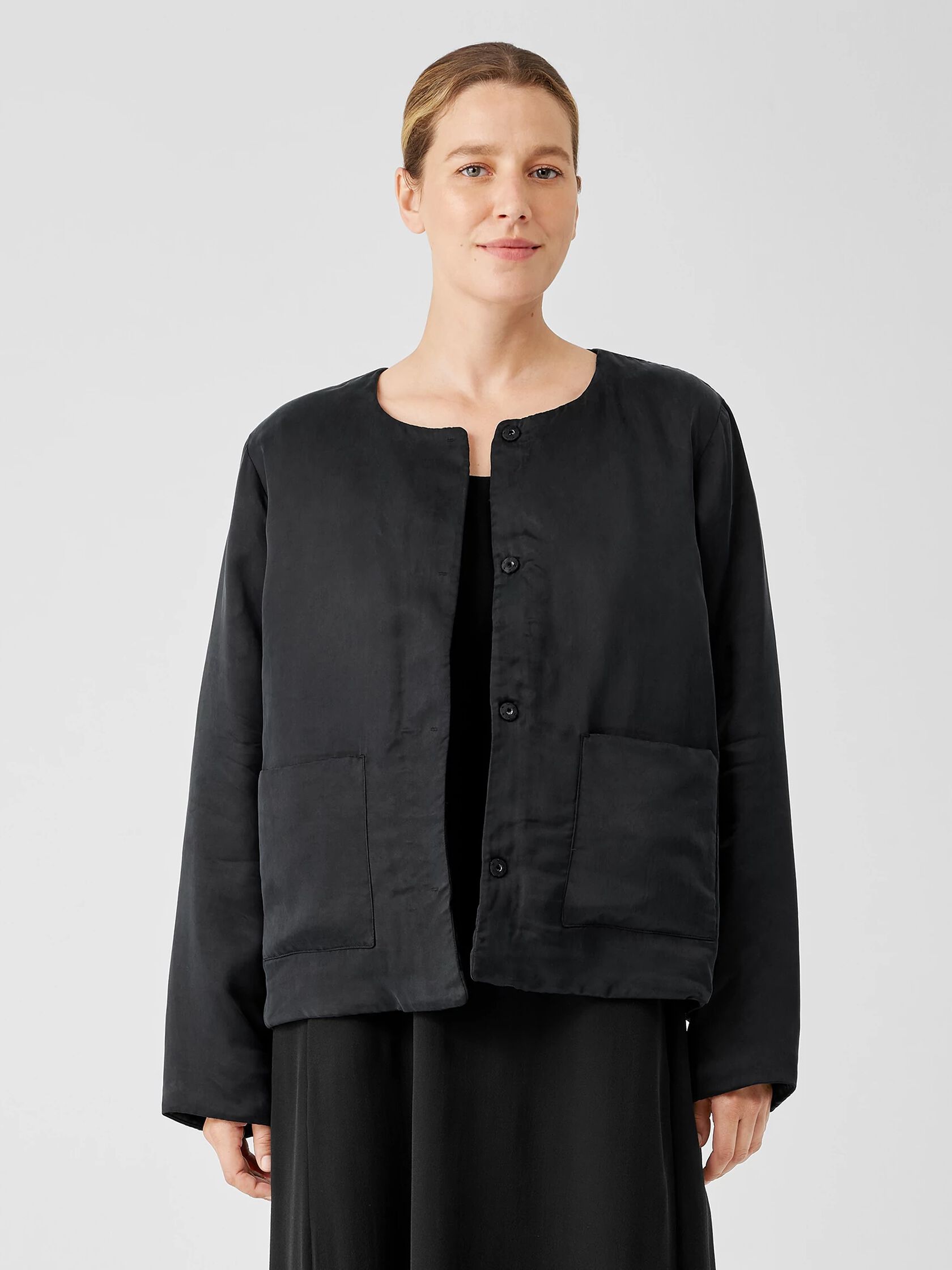 Sandwashed Cupro Padded Jacket