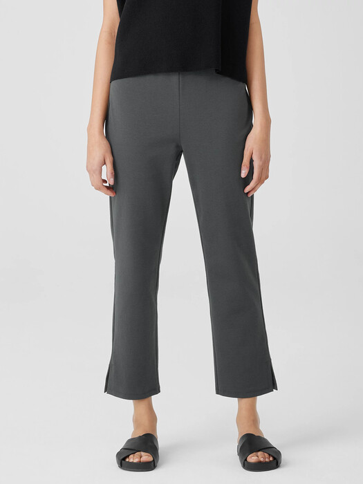 Cotton Blend Ponte Pant with Slits