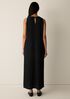 Woven Pliss&eacute; Round Neck Dress