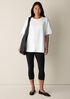 Pima Cotton Stretch Jersey Crew Neck Long Top