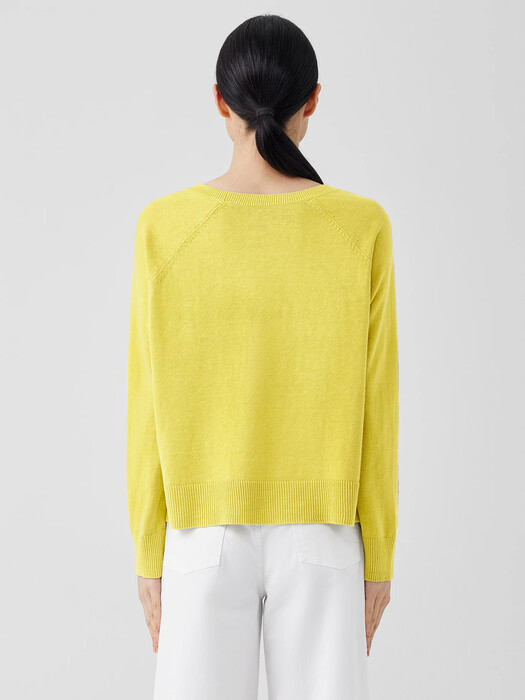 Organic Linen Cotton Raglan-Sleeve Top