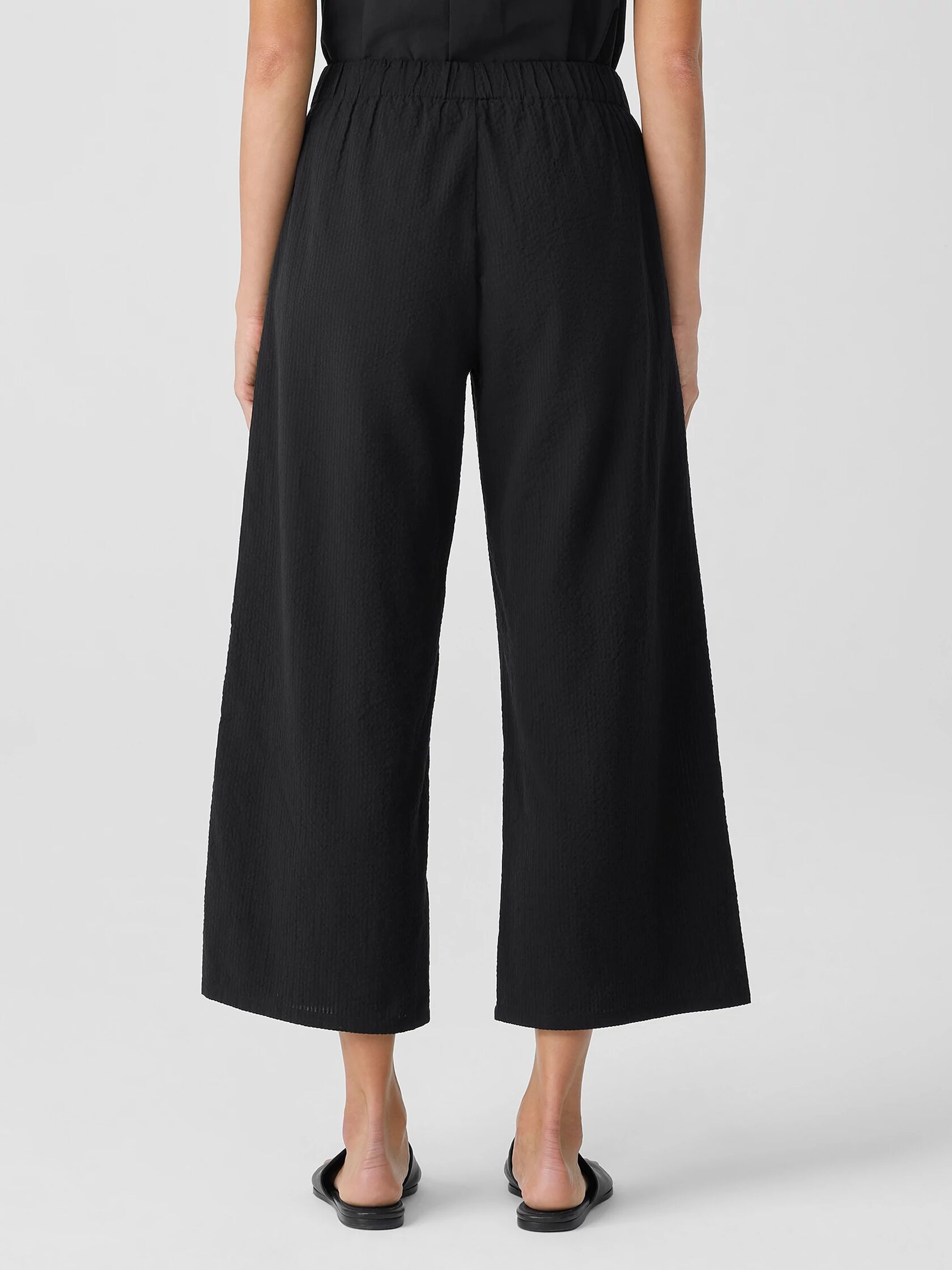 Organic Cotton Ripple Wide-Leg Pant