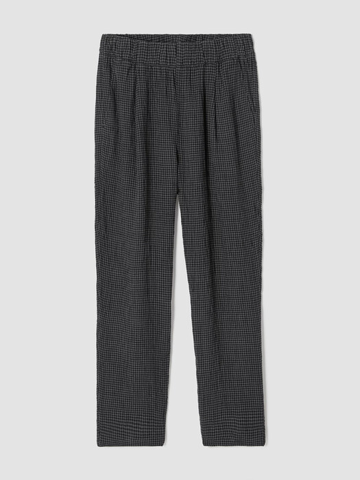 Puckered Organic Linen Tapered Pant