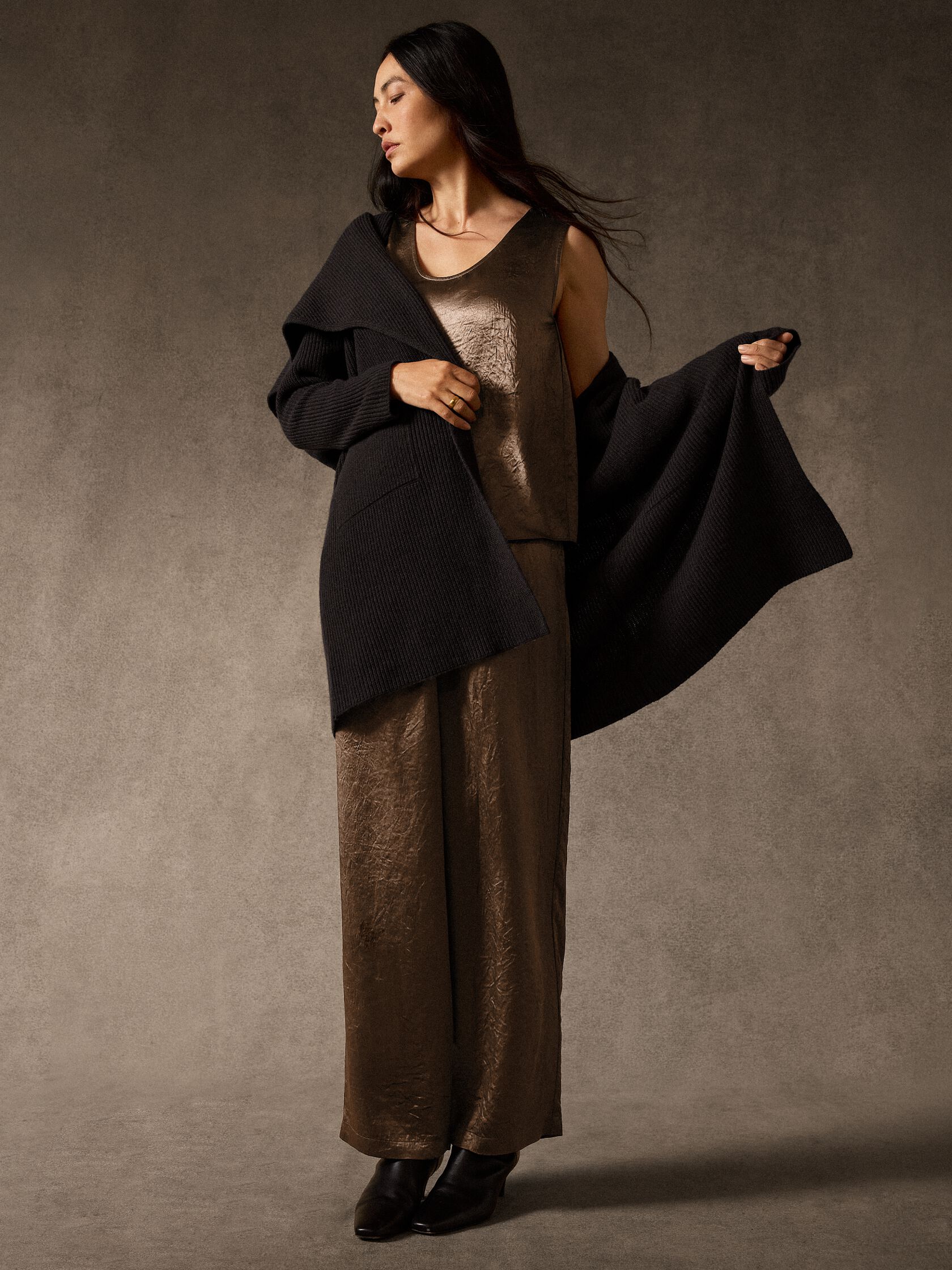 Recycled Wool Cashmere Shawl Cardigan