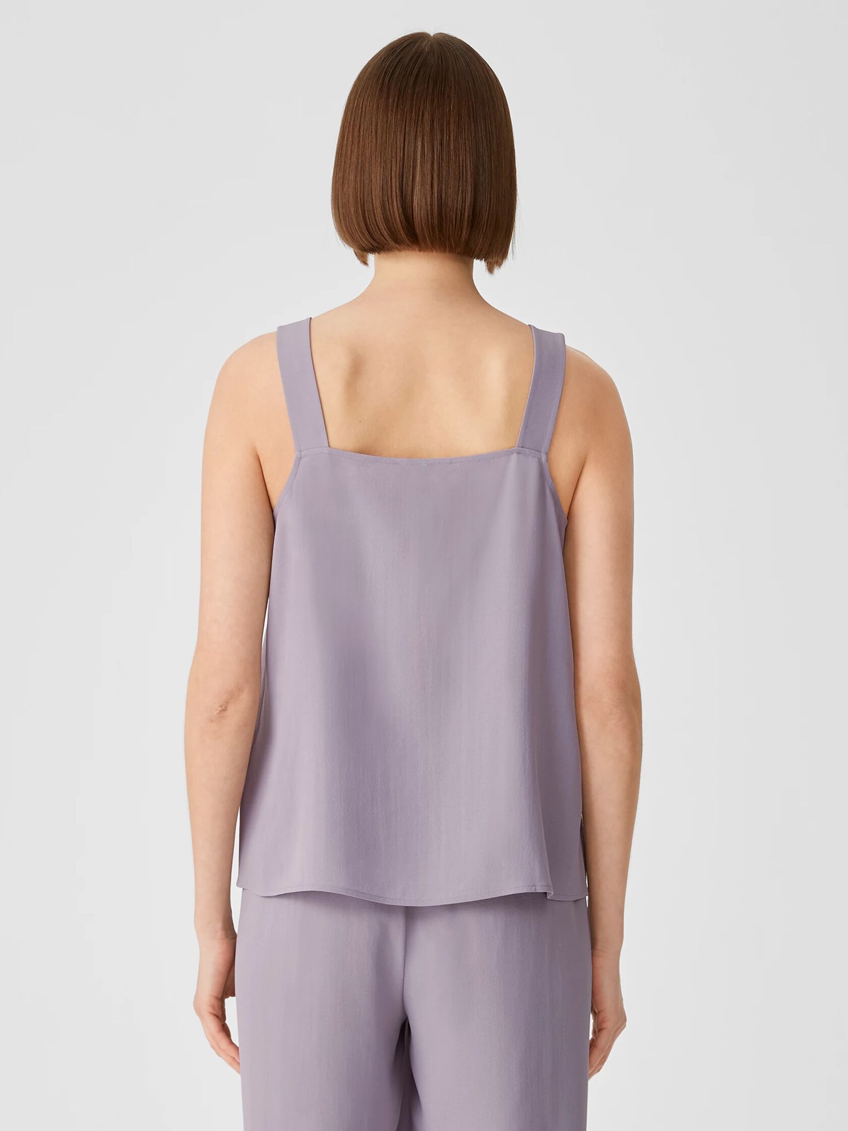 Silk Georgette Crepe Square Neck Tank