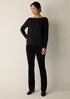 Stretch Jersey Knit Bateau Neck Top