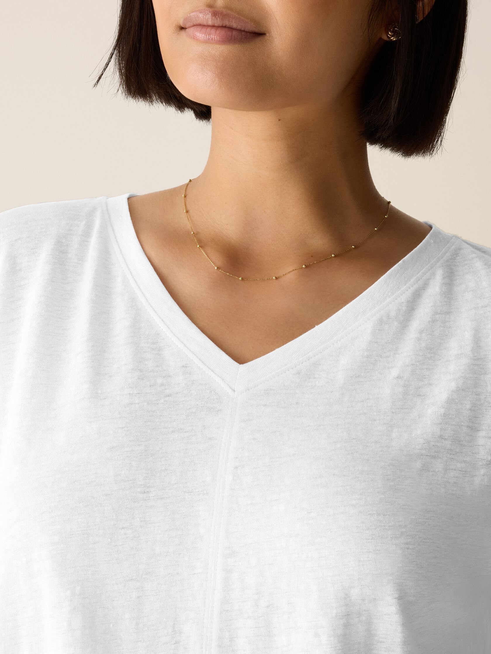 Organic Linen Jersey V-Neck Tee