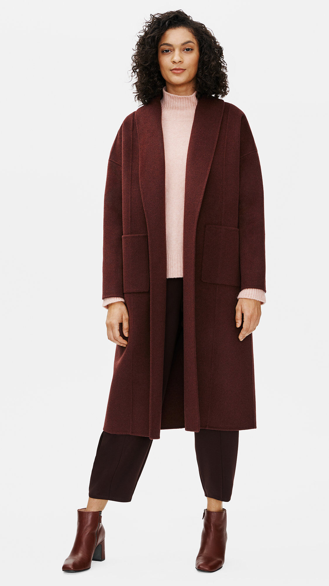 Vince reversible double face wool blend coat top