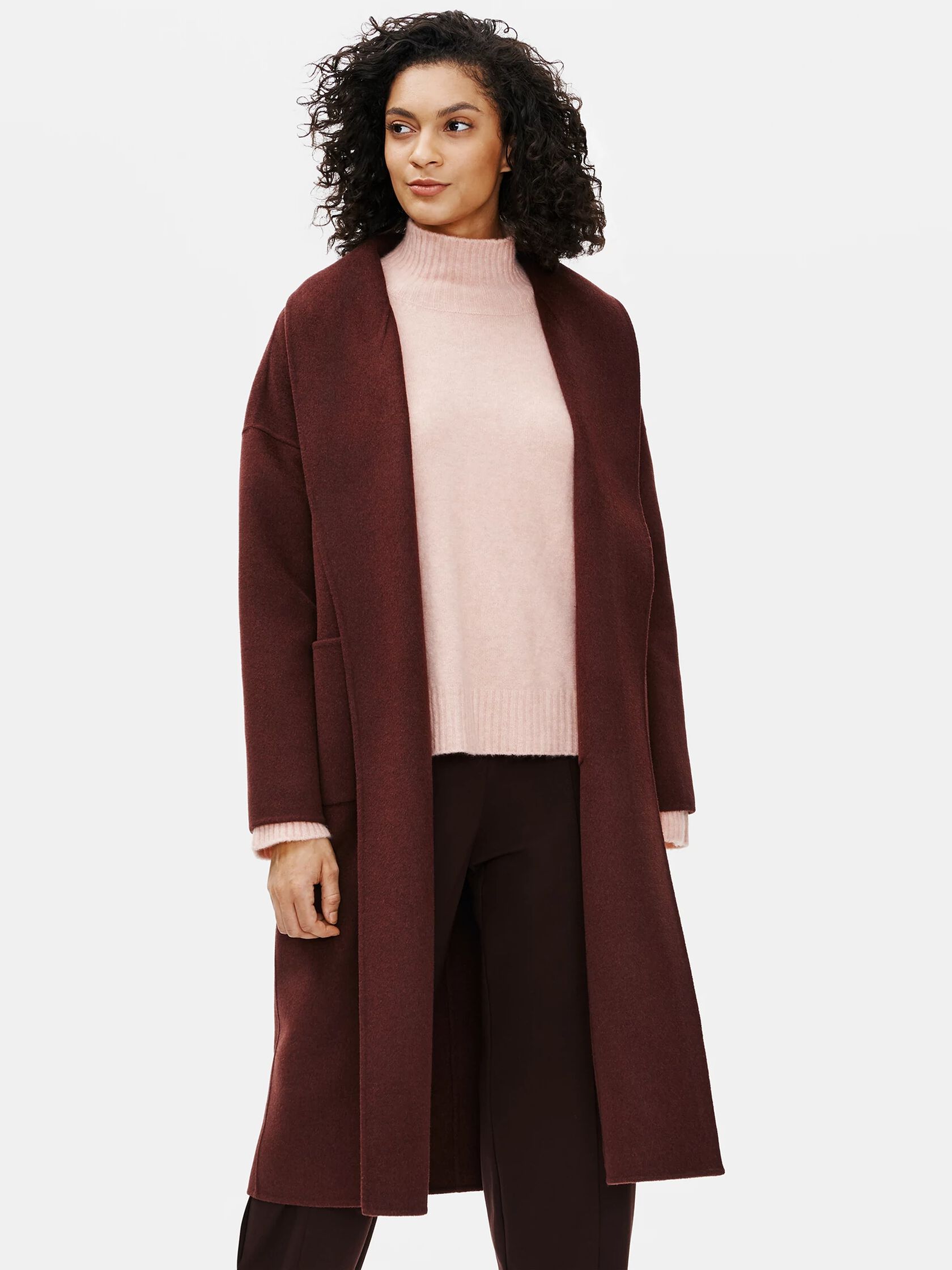 Doubleface Wool Cashmere Shawl Collar Coat