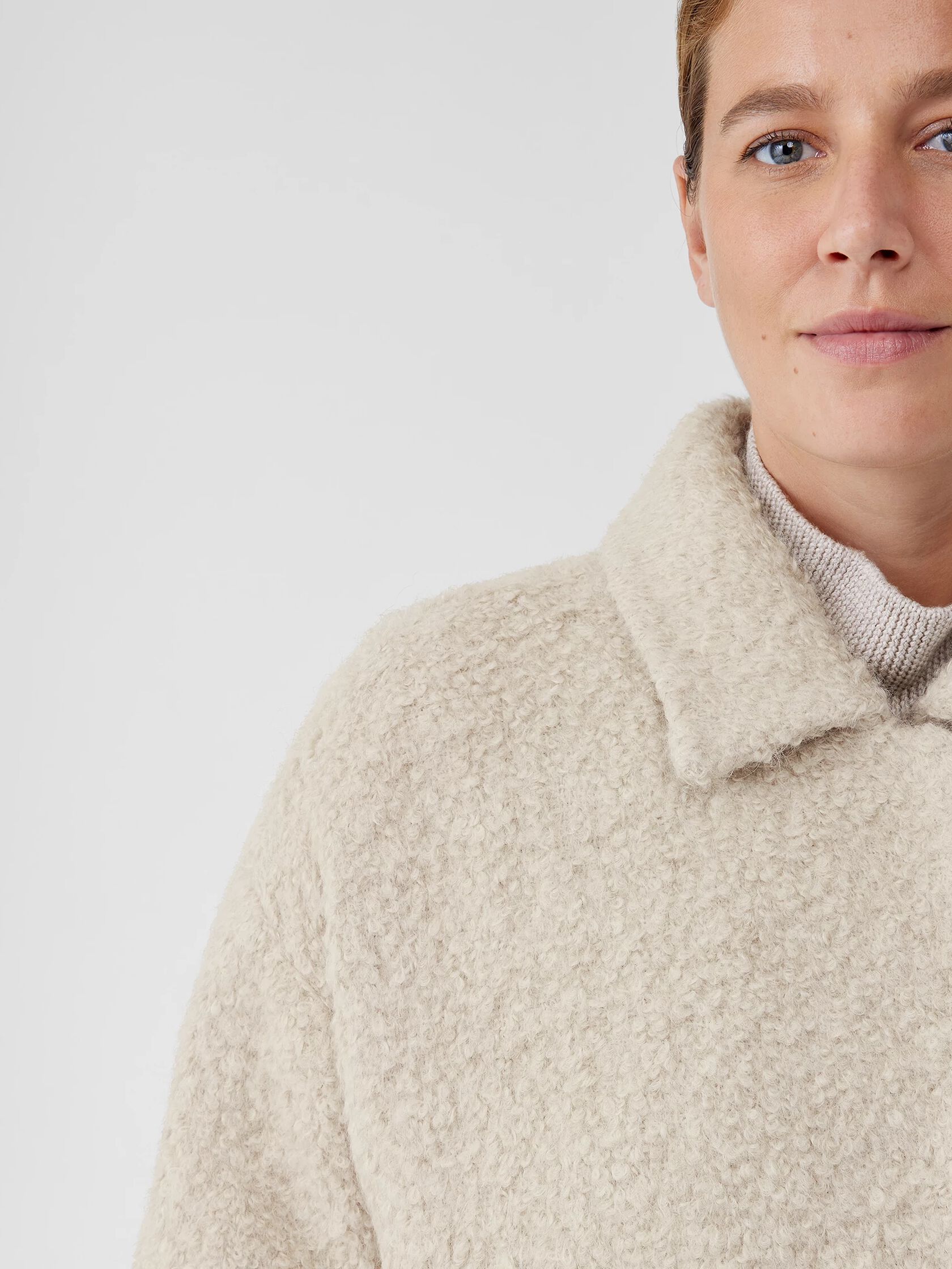 Alpaca Boucle Classic Collar Coat | EILEEN FISHER