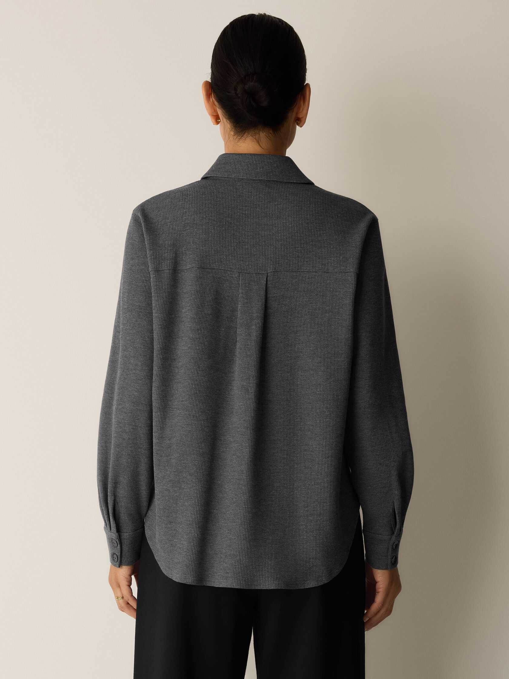 Cozy Waffle Knit Classic Collar Shirt