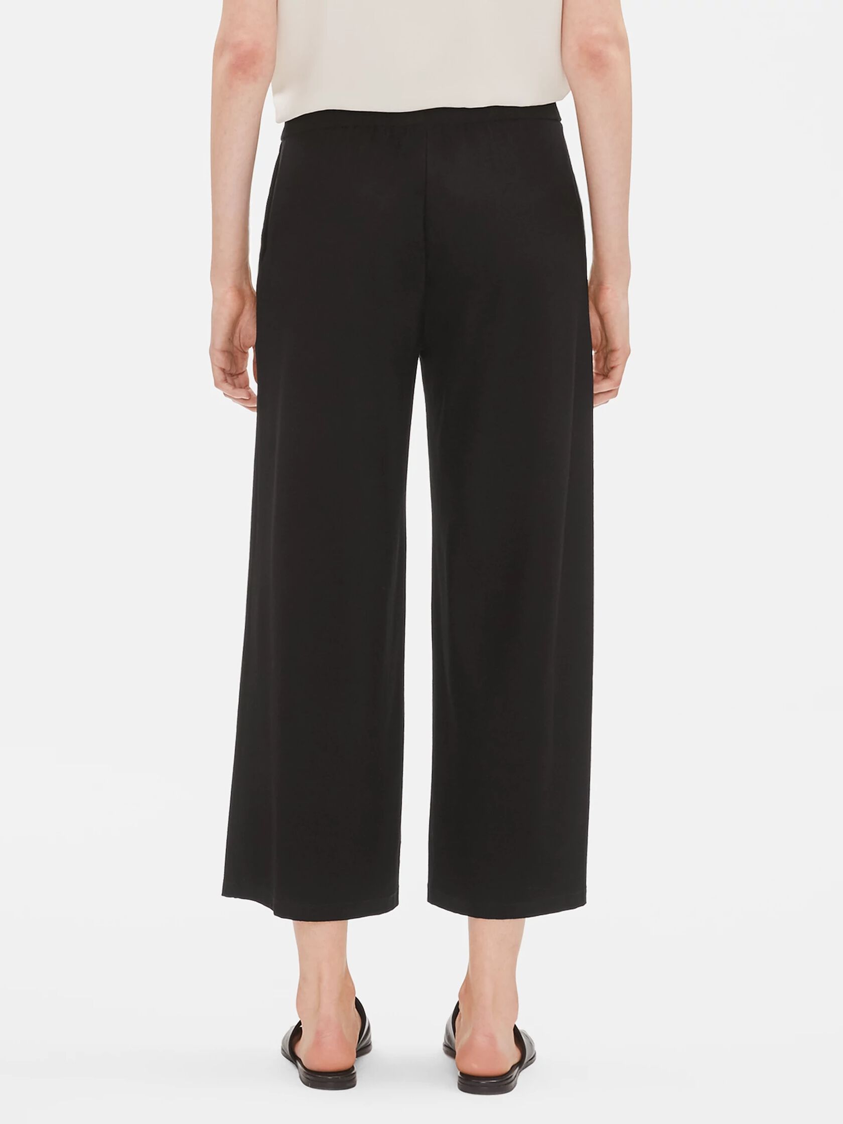 System Lightweight Washable Stretch Crepe Wide-leg Pant