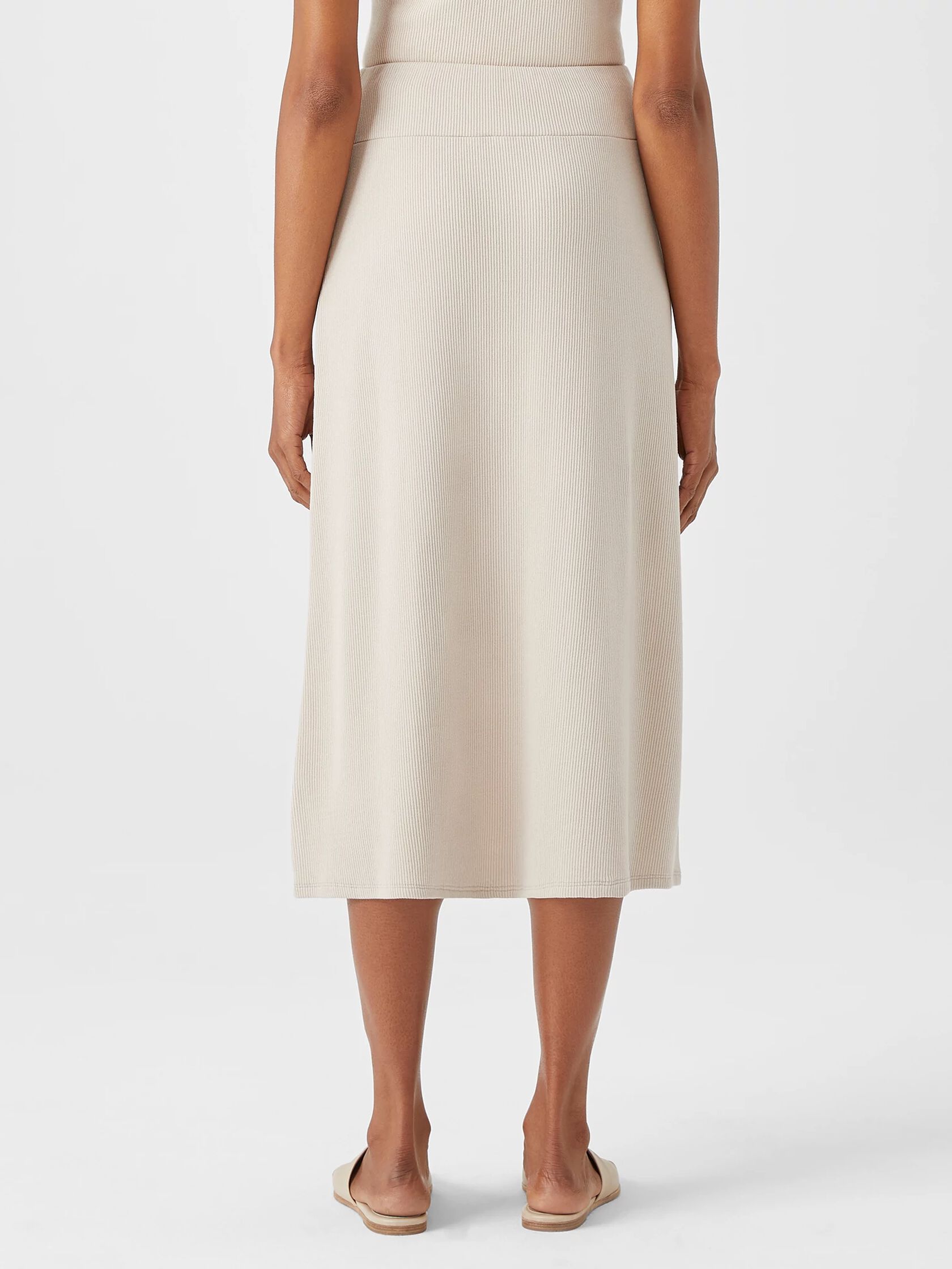 Ribbed Organic Cotton Blend A-Line Skirt