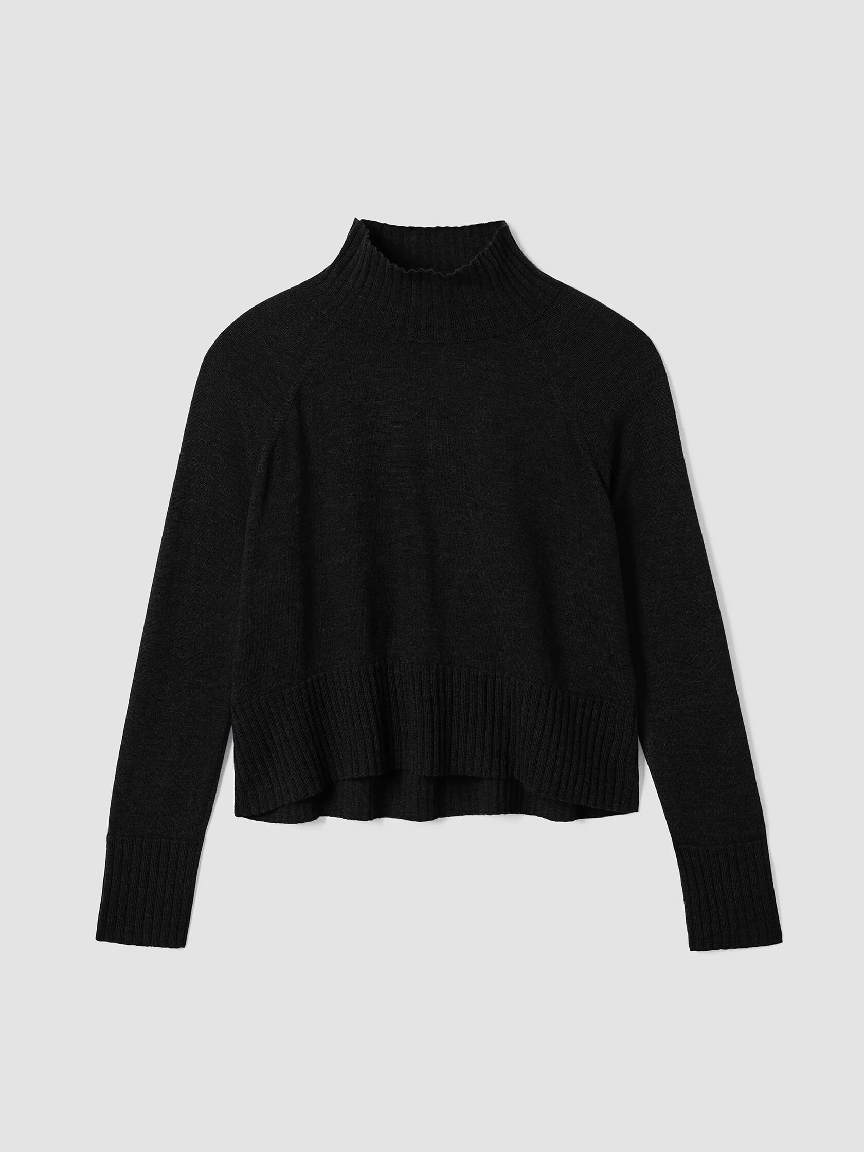 Merino Jersey Turtleneck Top in Regenerative Wool