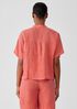 Puckered Organic Linen Short-Sleeve Shirt