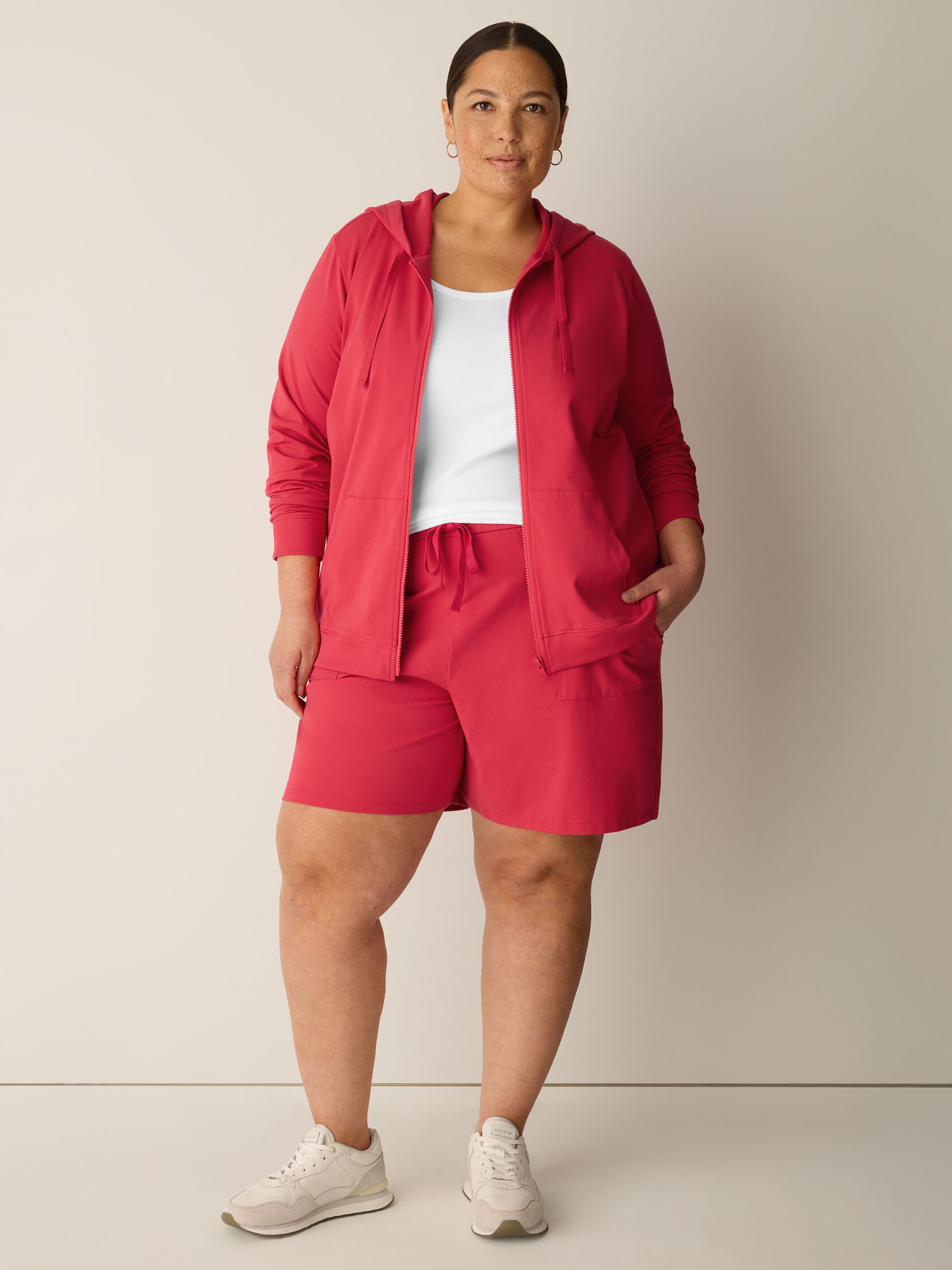 Pima Cotton Stretch Jersey Hooded Jacket