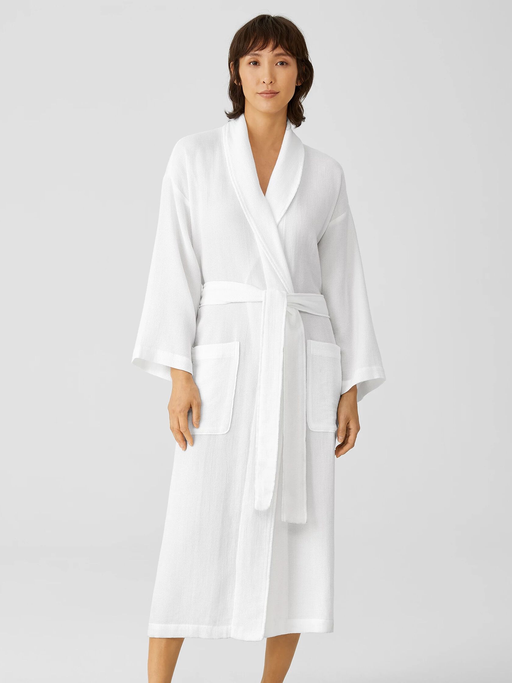 Organic Cotton Waffle Spa Robe | EILEEN FISHER