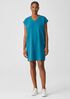 Pima Cotton Stretch Jersey V-Neck Dress