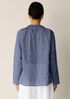 Organic Cotton Microstripe Pucker Split Collar Top
