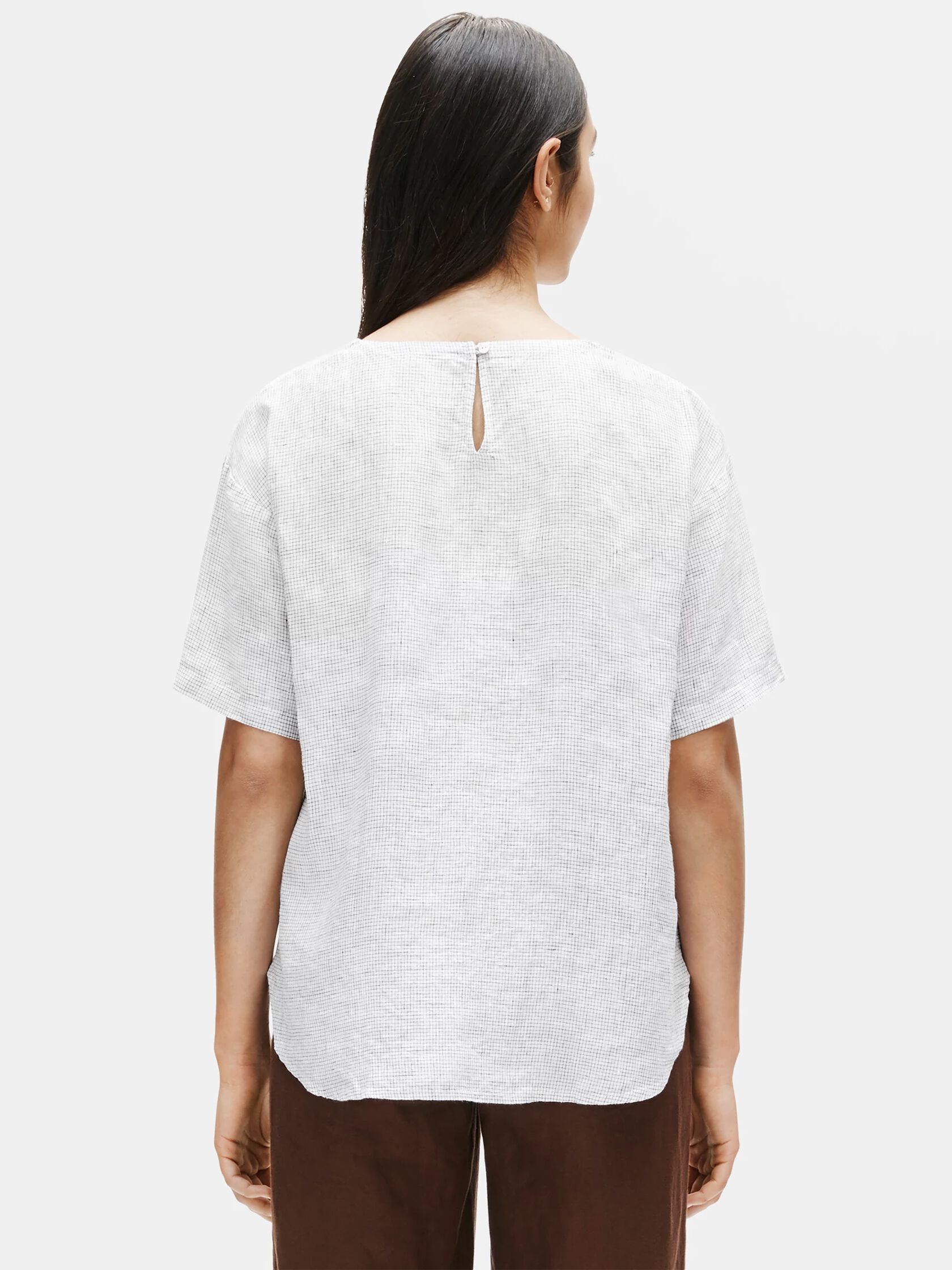 Organic Linen Check Box-Top
