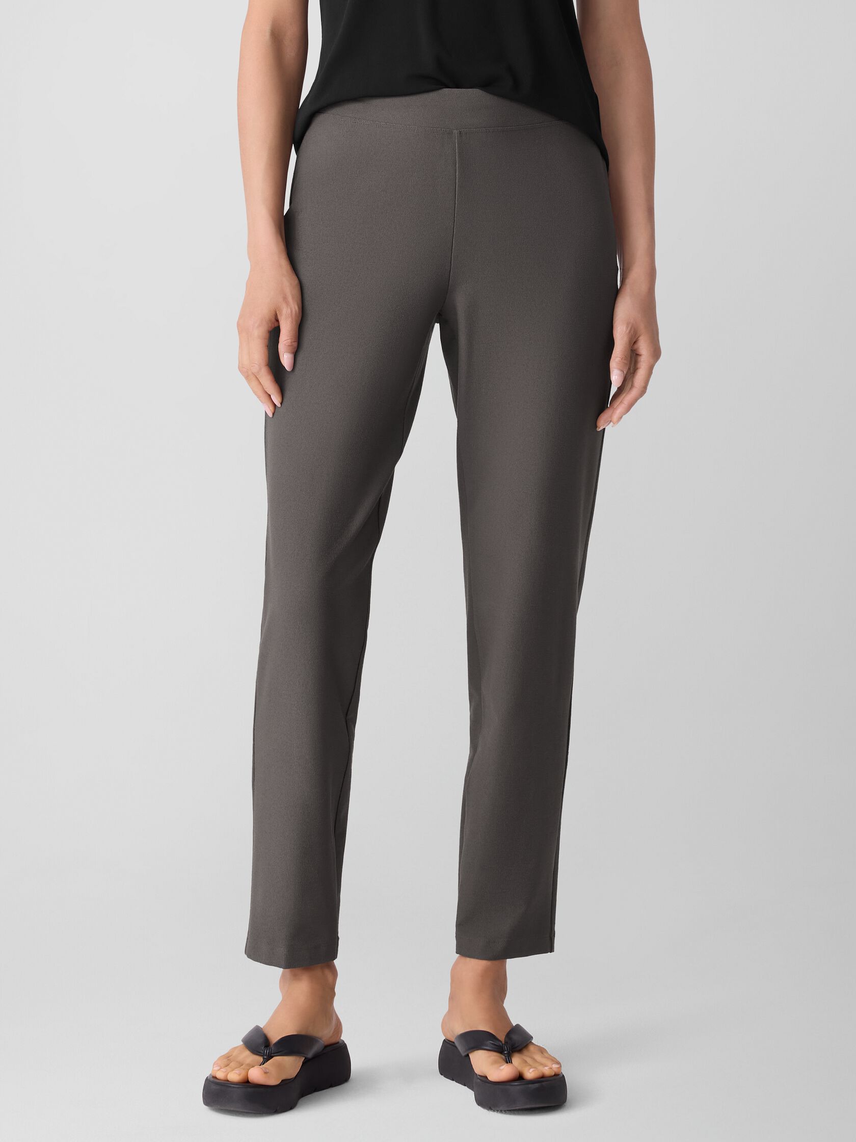 Washable Stretch Crepe Slim Pant