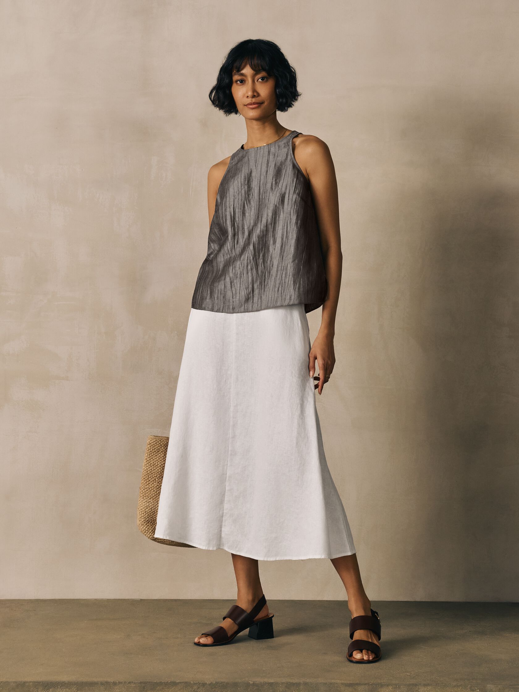 Organic Linen Half-Circle Skirt