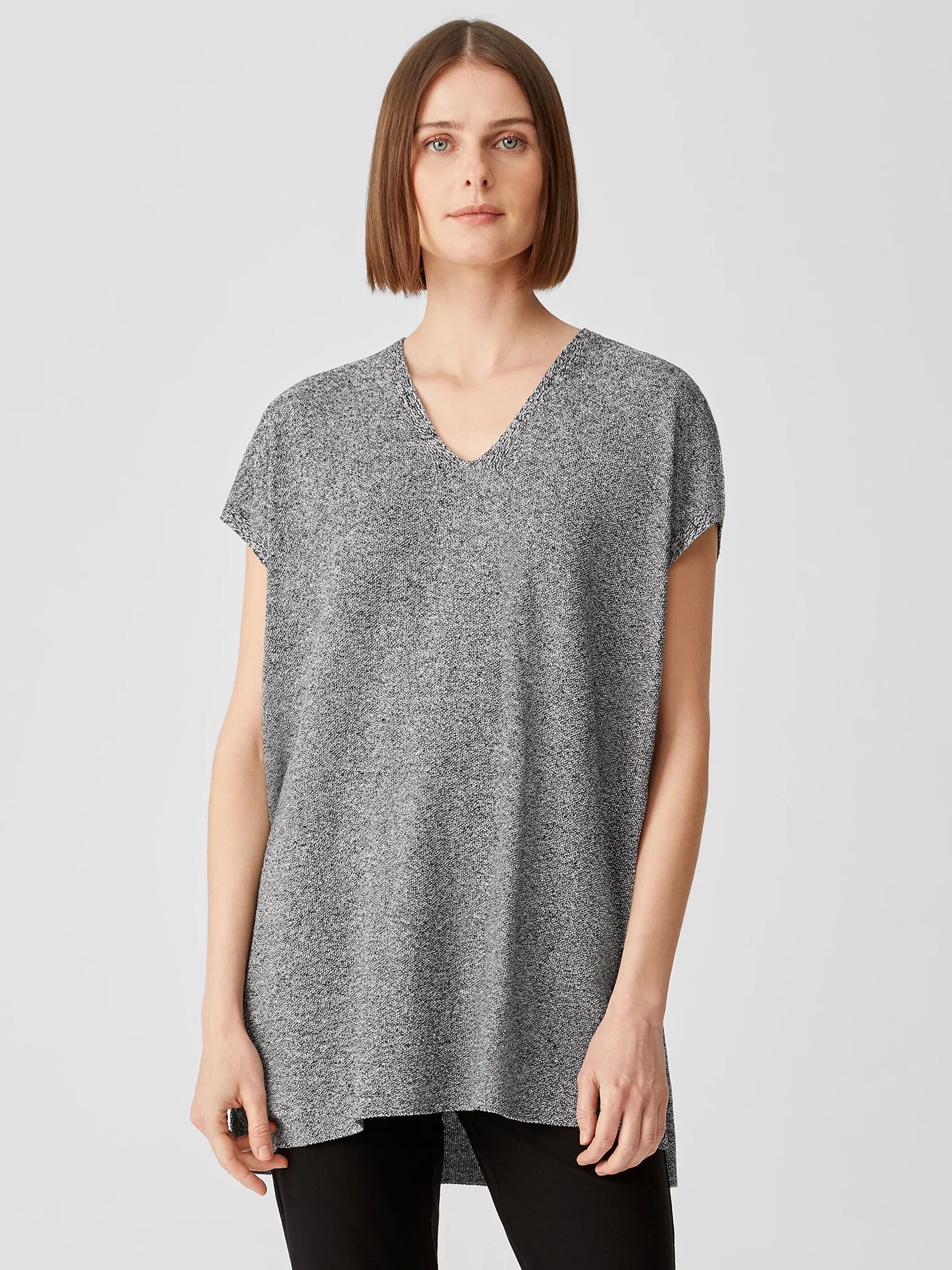 Organic Linen Cotton Twist V-Neck Top