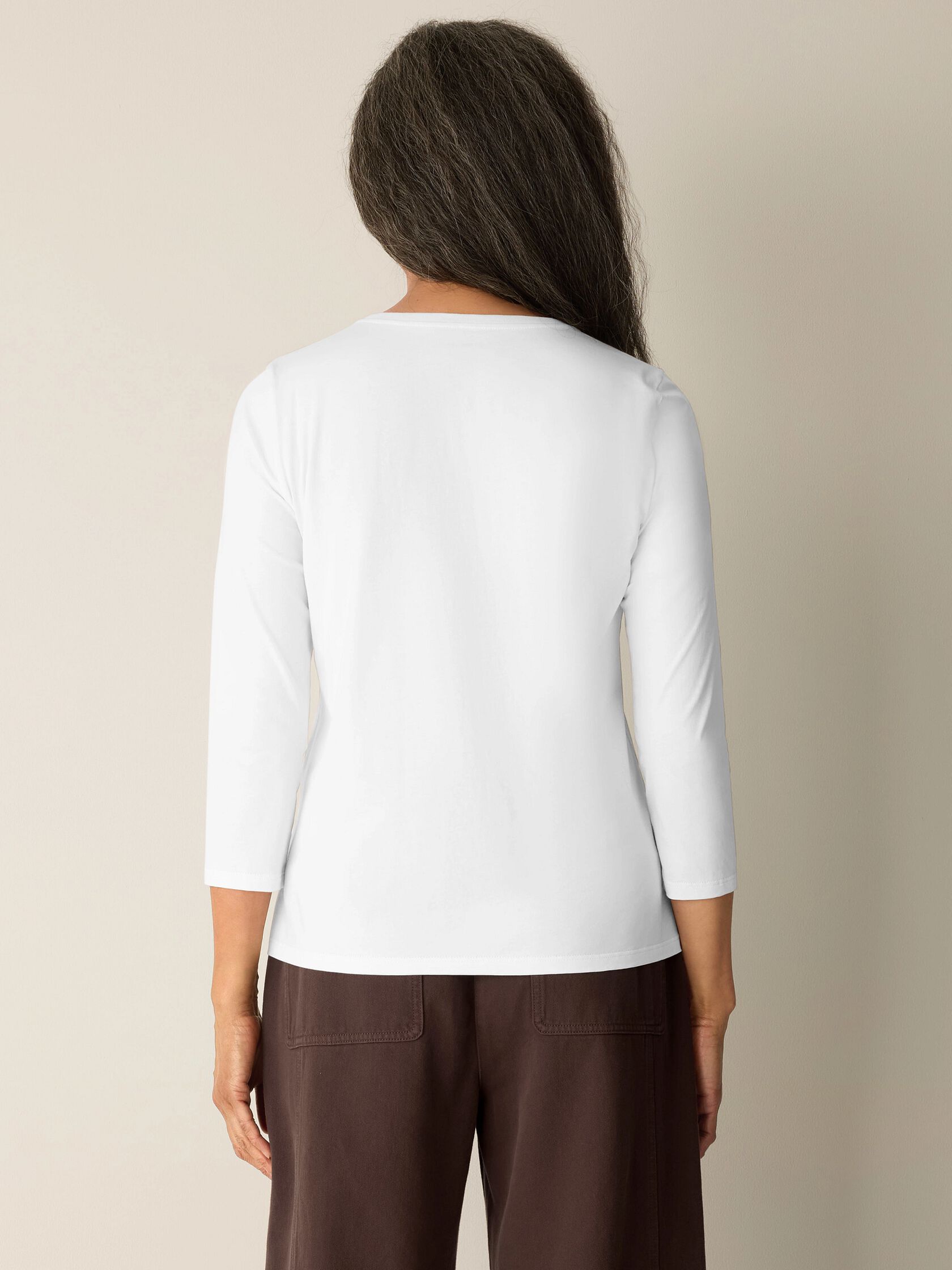 Organic Pima Cotton Jersey 3/4-Sleeve Tee