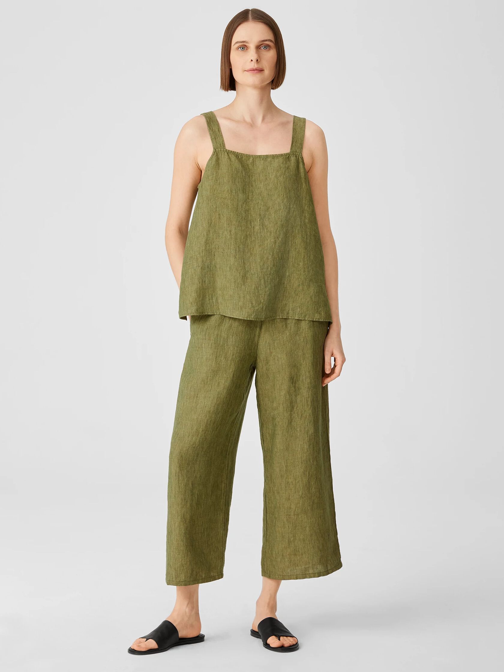 Washed Organic Linen Delave Tank