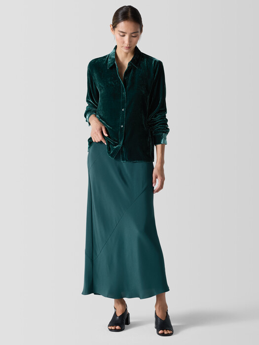 Silk Double Crepe Bias Skirt EILEEN FISHER - Main Image