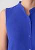Silk Georgette Crepe Sleeveless Shirt