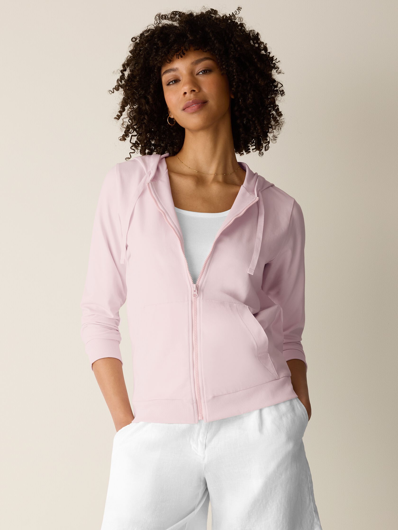 Pima Cotton Stretch Jersey Hooded Jacket