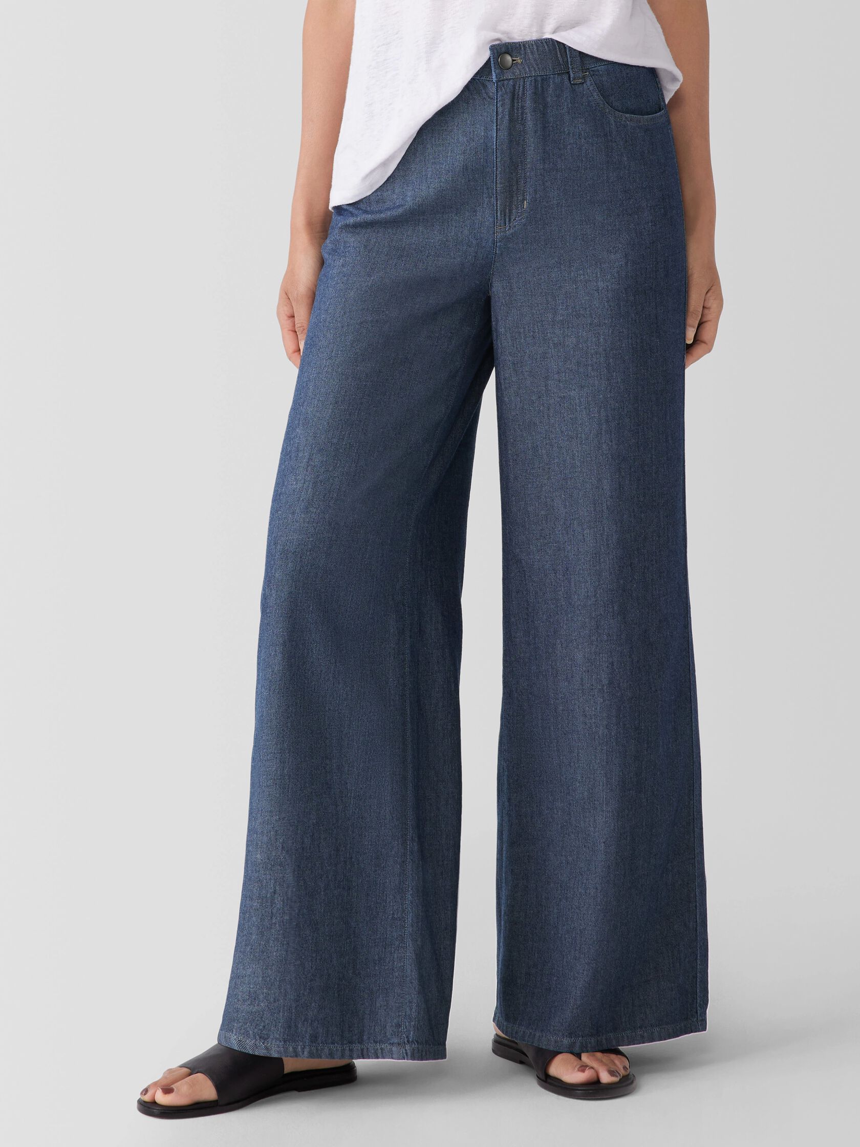 Airy Organic Cotton Twill Wide Trouser Pant